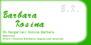 barbara kosina business card